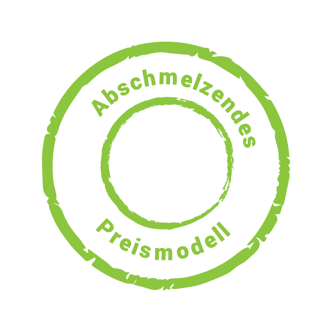 Preismodell der Interim Profis Grafik eines Grafik eines Stempels zu unserem abschmelzenden PreismodellsStempels zum Provisionsmodell der Interim Profis mit Provisionsfrei nach 200 Tagen