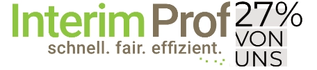 Logo von Interim Profis mit den 27 Prozent  von uns
