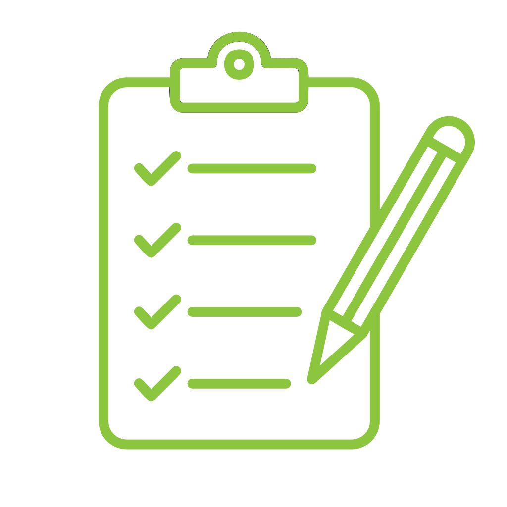 Grafik einer Checkliste mit Stift