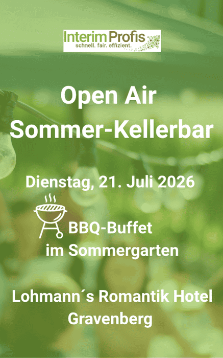 Flyer für die Sommer Kellerbar mit den Interim Profis